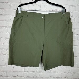 Moheen‎ green nylon stretch hiking fishing active shorts, sz L, GUC